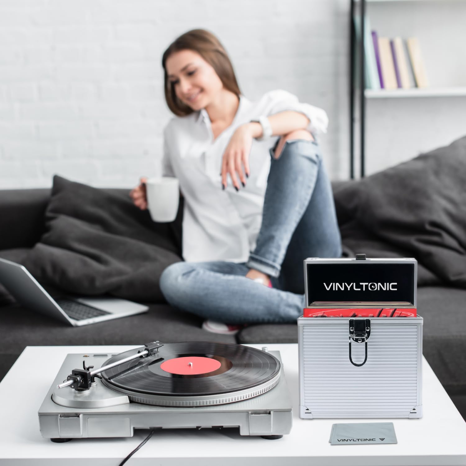 Valigetta portaoggetti in vinile con panno, 17,8 cm o 30,5 cm, 3 colori a scelta