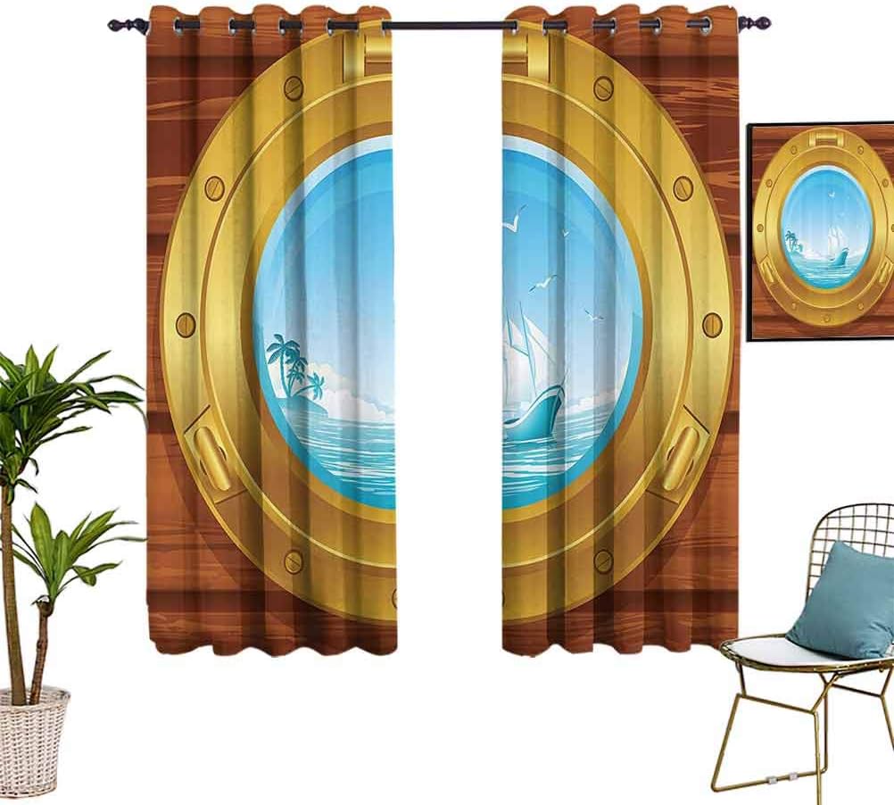 Nautical Decor Collection Blackout Window Curtain Panels