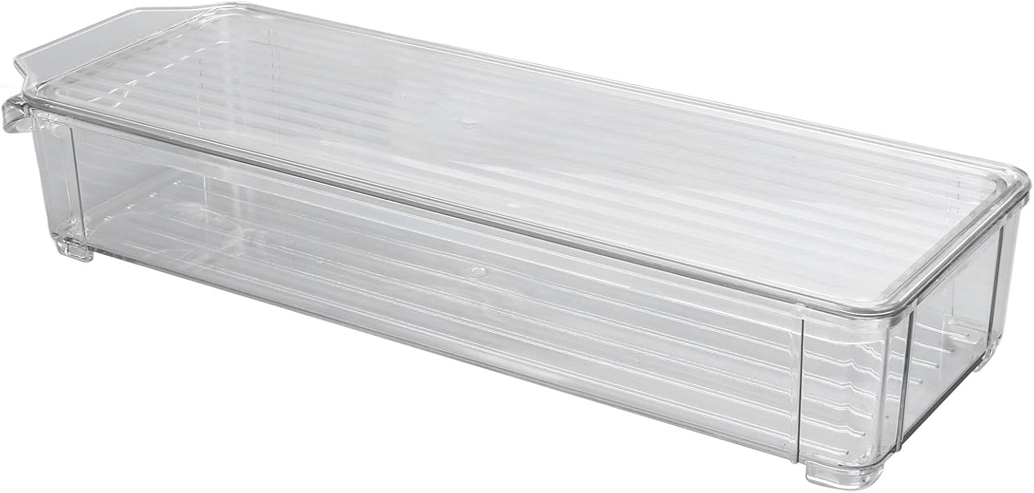 Prep Containers with Lids, Clear Food Storage Box Stackable Kitchen Storage Bins Clear Stackable Storage Bins with Lids for Home (Narrow and short (with cover)) Prep Containers with Lids, Clear Food Storage Box Stackable Kitchen Storage Bins Clear Stackable Storage Bins with Lids for Home (Narrow and short (with cover))