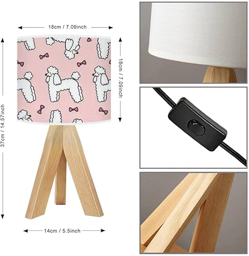 Miniatura 5 de Lámpara pequeña con diseño de caniche, perro caniche blanco sin costuras, con trípode, mesita de noche, lámpara de mesa para escritorio, lámparas de