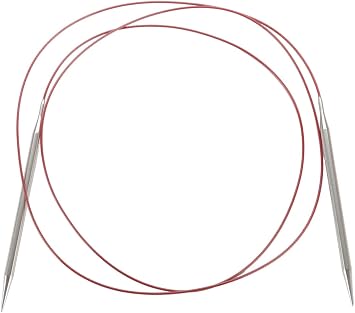 ChiaoGoo 60-Inch Red Lace Stainless Steel Circular Knitting Needles, 4/3.5mm