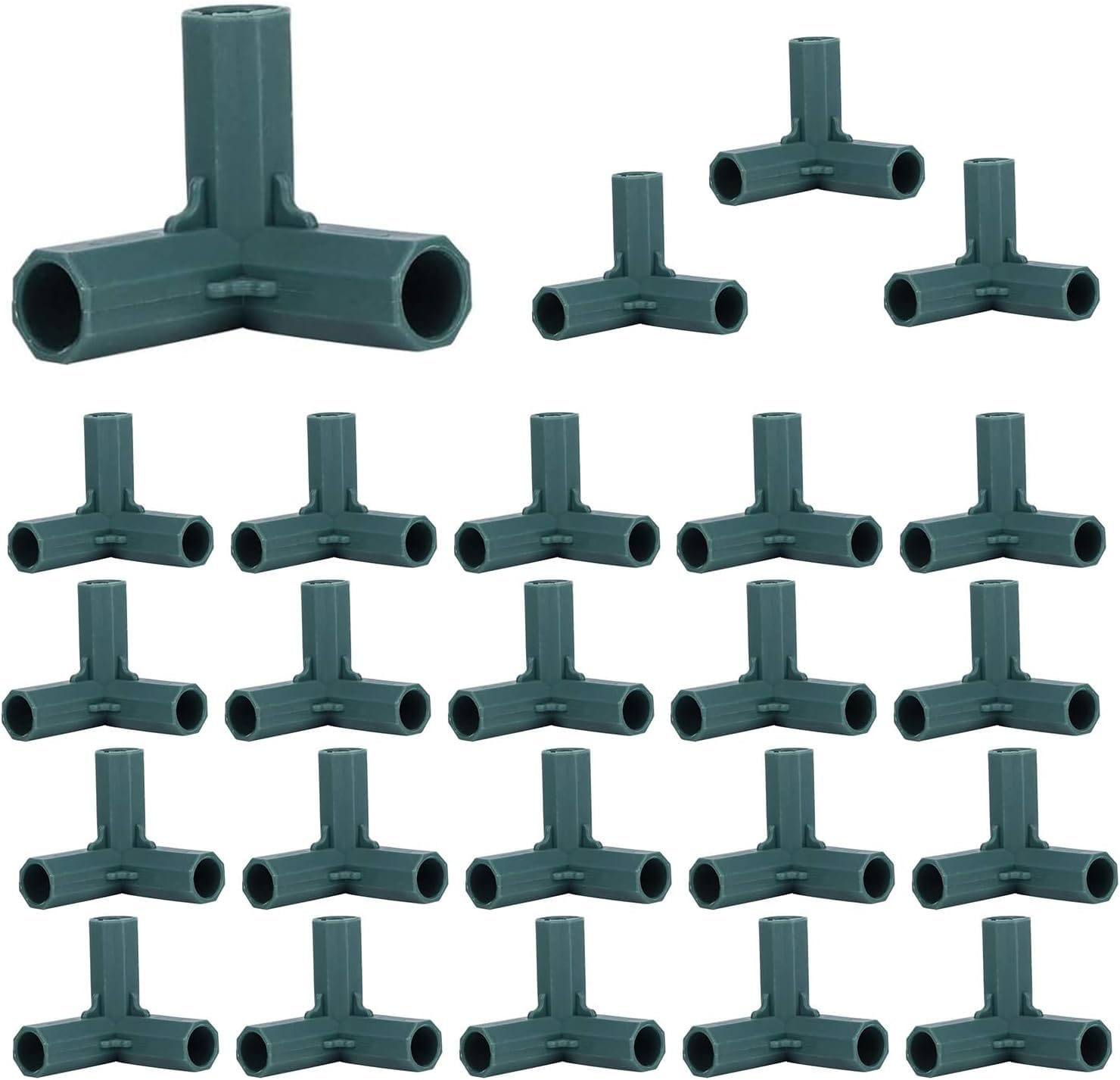 3-Way Corner Connector, 16mm Elbow PVC Pipe Fitting Build Greenhouse Frame Furniture Connectors Pipe Joint Building Plant Stakes Cages Supports (24pcs)