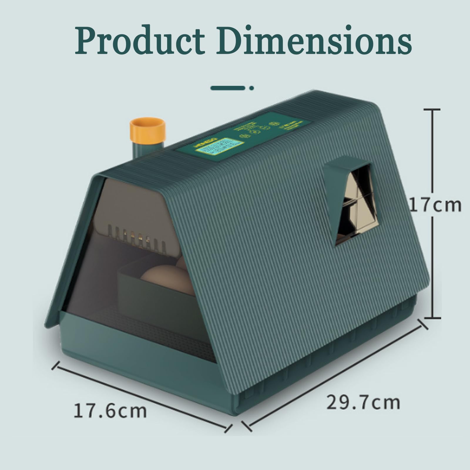 Incubadora de huevos, incubadora digital automática con pantalla de temperatura y humedad, giro automático, diseño compacto para incubar pollo, pato, codorniz, huevos de pájaros
