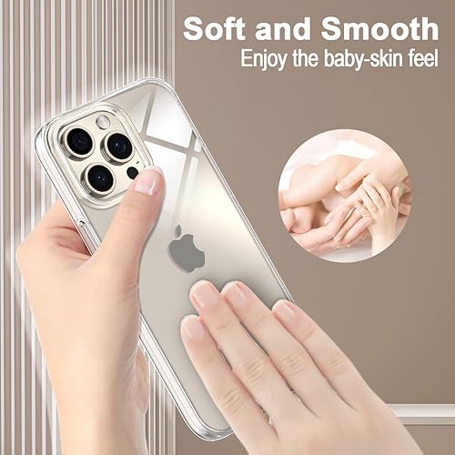 Miniatura 6 de Casetego Funda compatible con iPhone 15 Pro Max, no amarillenta transparente de cuerpo completo de 360, resistente, delgada, a prueba de golpes, con