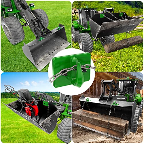 Ezeefonk 2 Pack 3/8" Tractor Bucket Hooks, Max 15,000 Lbs Tractor Bucket Grab Hook Grade 70 Forged Steel Bolt On Grab Hook Tow Hook Mount With Backer Plate Work For Loader, Tractor, Truck, Utv, Green #TOP4