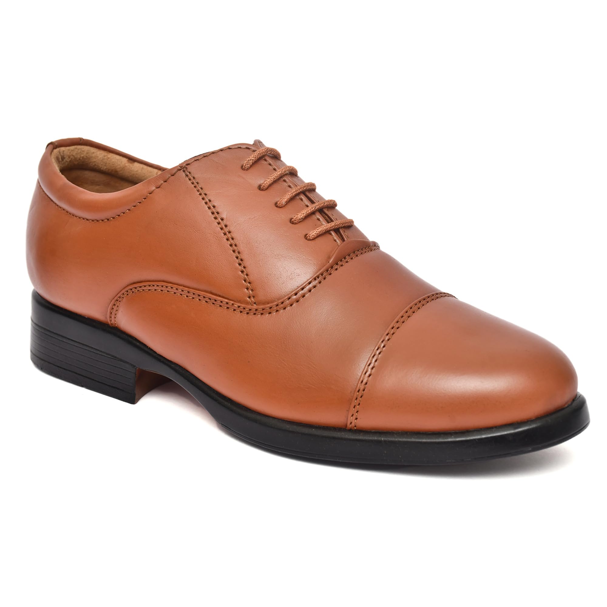 Men's Police Genuine Leather Handmade Lace-Up Dress Shoe-image-6