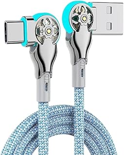 GQ 180-Degree Rotatable Double Head USB Charging Cable, Braided Zinc Alloy Quick Charge Data Cable, Type-C