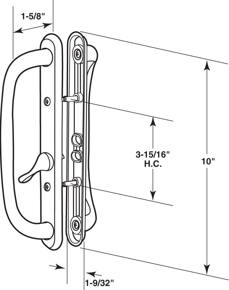 Sliding Door Flush Latch Handle - White (Prime-Line C 1226)