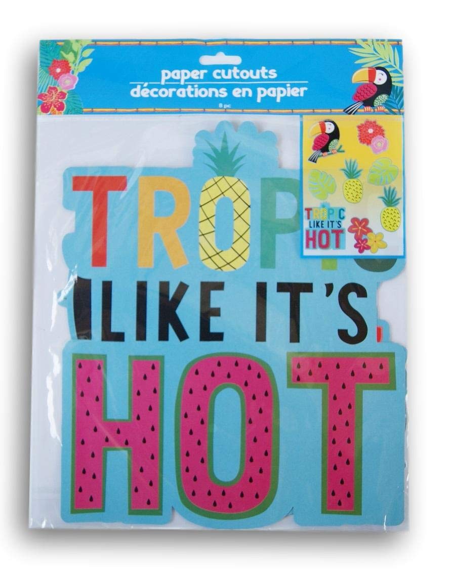Greenbrier International Summer ''Tropic Like It's Hot'' Bulletin Board Paper Cutouts - 8 Piece