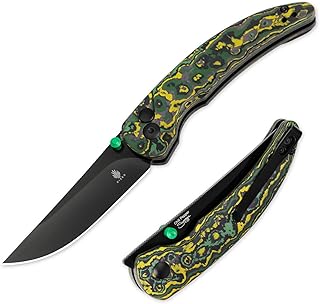 Kizer Toxic Storm Chili Pepper Pocket Knife, 3.03Inch S90V Blade Folding Knife, Fatcarbon Handle Small EDC Knife for Men Women Sharp Camping Survival Hiking Knives, Ki3601A1 - Kizer