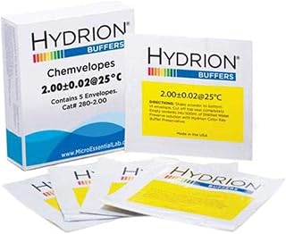 Micro Essential 280-12.0 Hydrion Buffer Chemvelopes, pH 12, Yellow (Pack of 50)