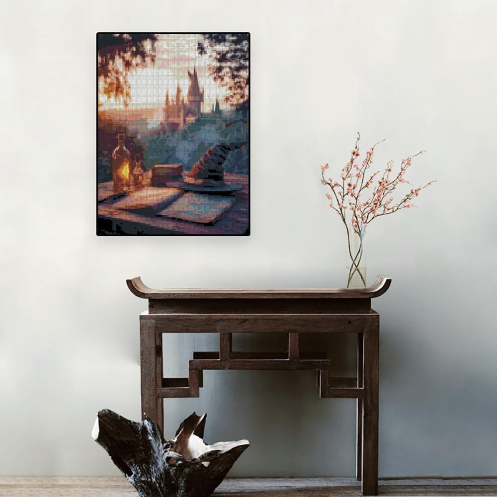 Castle Stamped Cross Stitch Kits - Needlepoint Counted Cross Stitch Kits for Beginners Adults Cartoon Patterns Crossstitching Dimensions Embroidery Kits Arts and Crafts