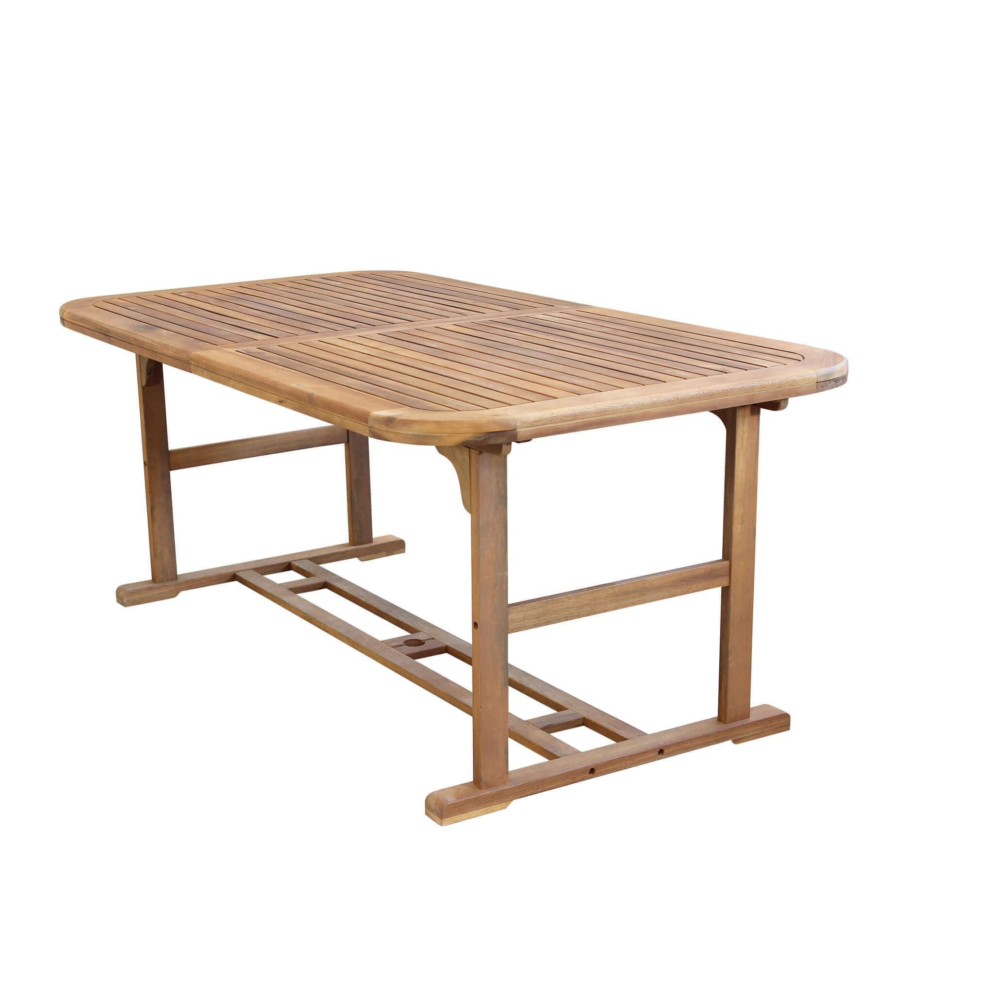 milani home Tavolo Rettangolare Allungabile in Legno di Acacia 180/240 X 100 per Esterno Giardino Portico Ristorante Bar Hotel Albergo