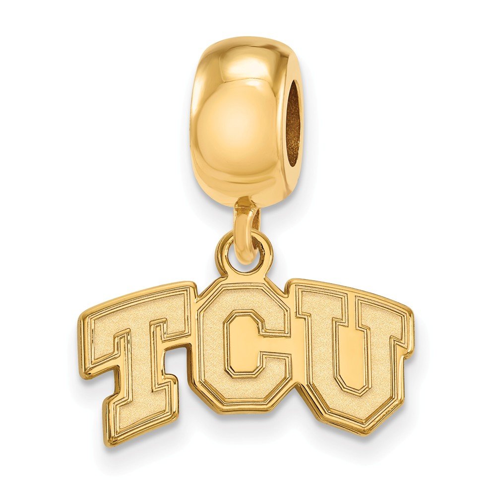 TCU Bead Charm Extra Small (3/8 Inch) Dangle (Gold Plated)