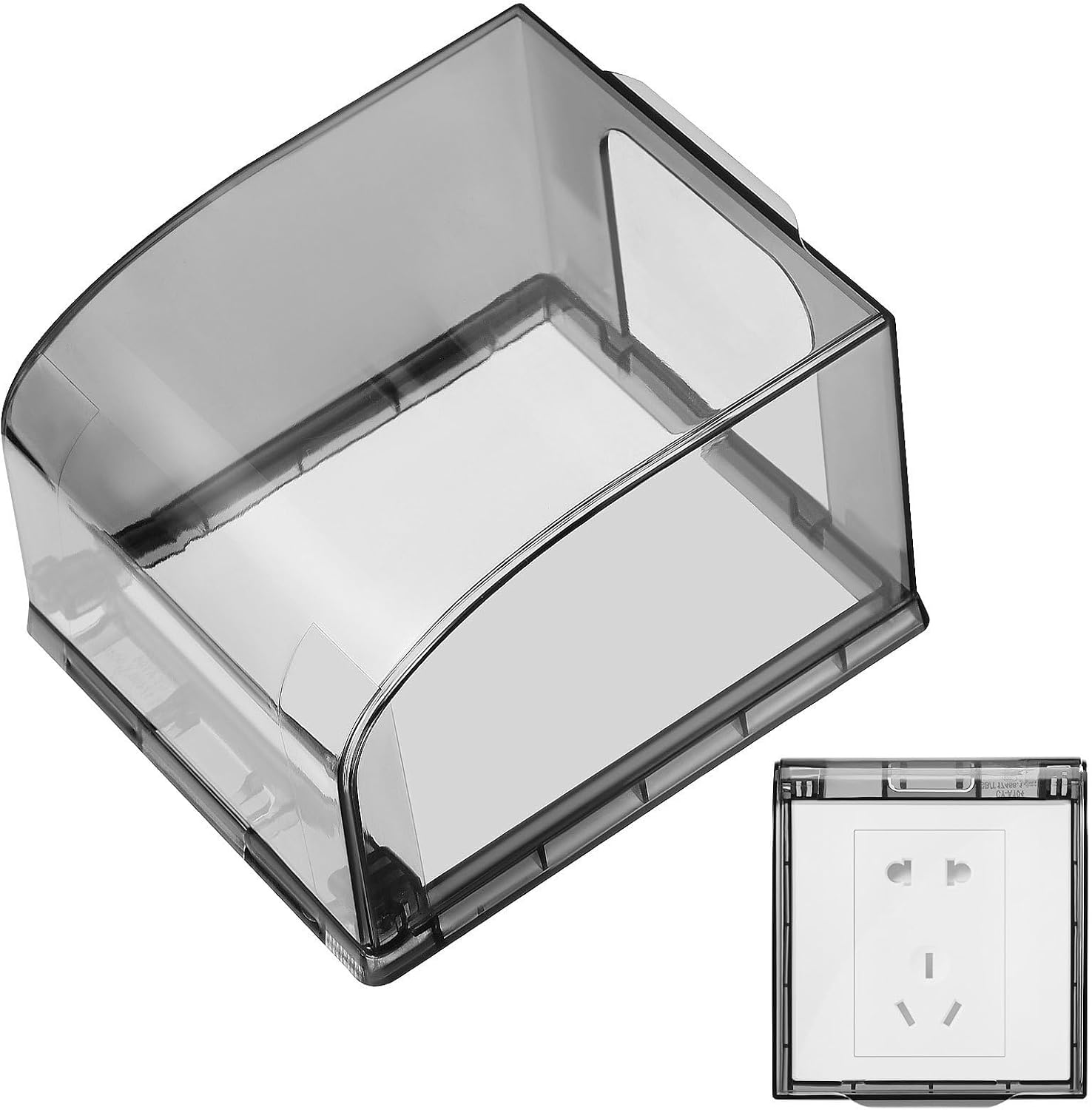 Waterproof Outlet Cover Grey - Indoor Electrical Socket Protector for Wall Receptacles Baby Proofing Plug Guard Easy Installation for Home Kitchen Bathroom Office