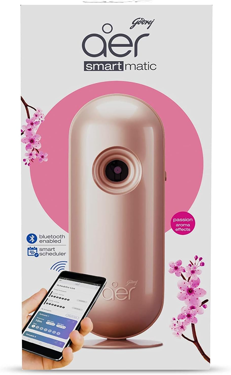Godrej aer Smart Matic Kit - BLUETOOTH ENABLED Automatic Air Freshener | Passion (225ml)