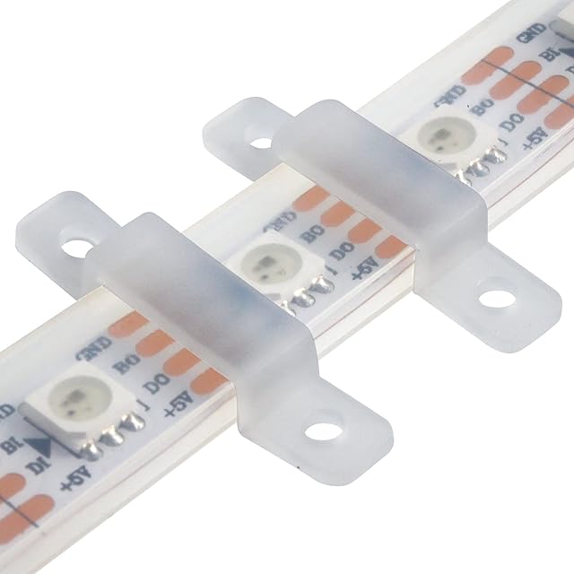 VIPMOON 100 Pack LED Silicon Fastener Clip, LED Strip Holder Fastener Silicone Fixing Clips for 10mm SMD 5050 Flexible LED Strip Lights