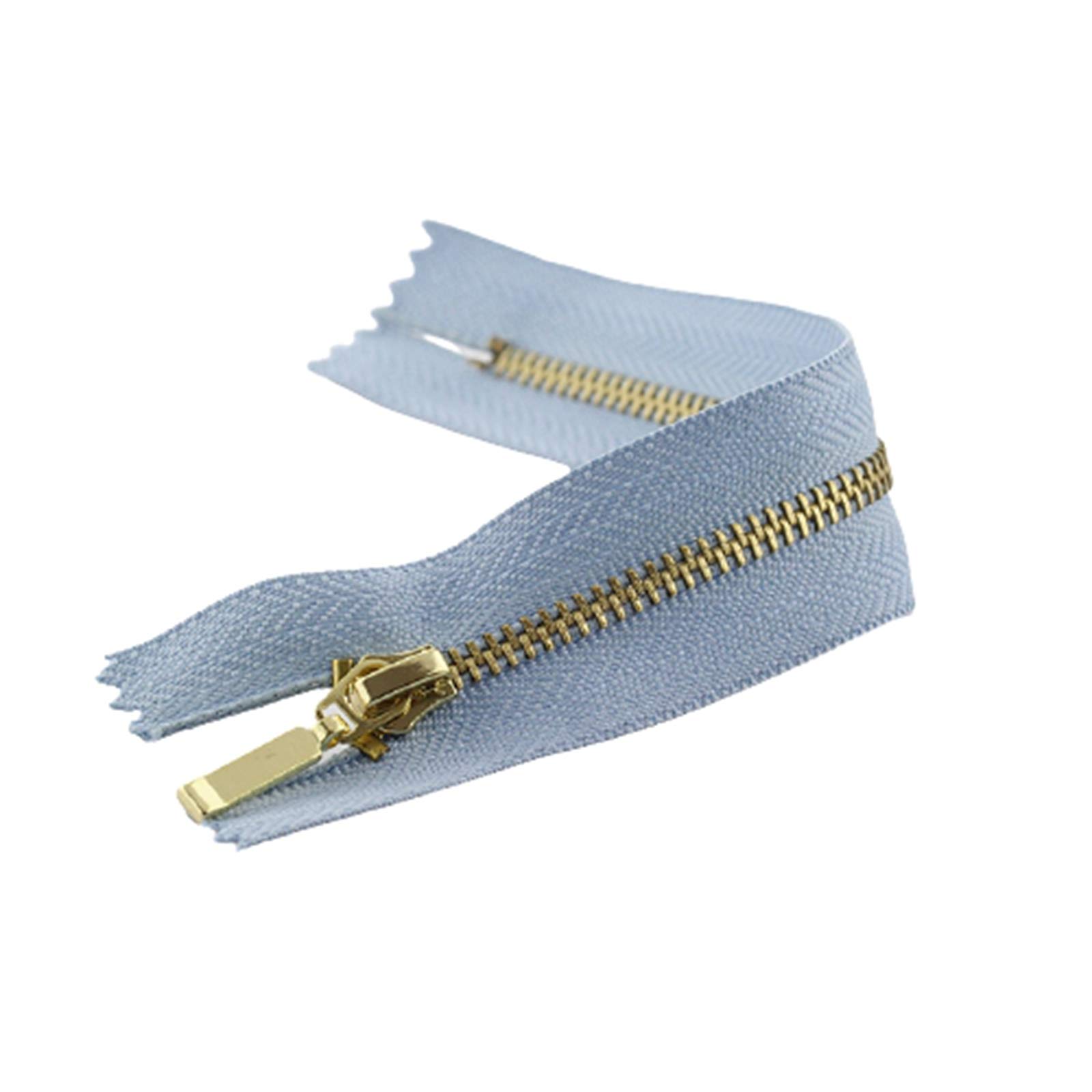 Invisible Zippers,Resin Coil Zippers,3Pcs 15 cm Metal Zipper Brass Close-End Auto Lock 3# Sewing Zippers Clothing Repair Accessories, Rose (Color : Navy, Size : 15cm)