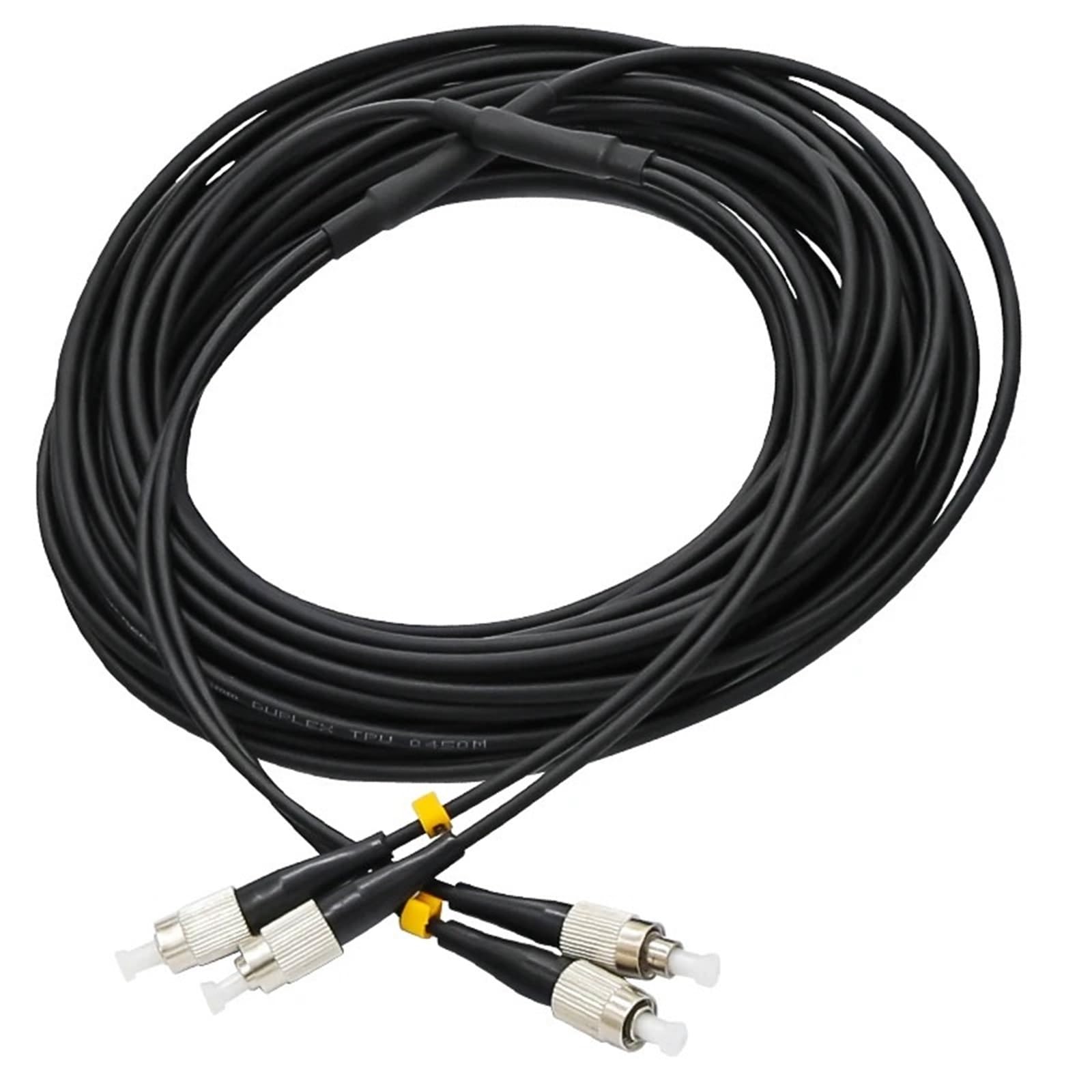 Câble d'extérieur à fibre optique SC-SC/FC/LC monomode 2 conducteurs - Câble de raccordement à saut à queue de cochon blindé - 200 m - 250 m (FC-FC 250 m)