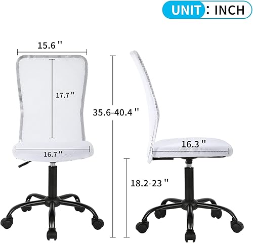 Miniatura 2 de Silla de oficina ergonómica sin brazos, silla de computadora de malla sin brazos, silla de trabajo de altura ajustable, silla giratoria con ruedas,