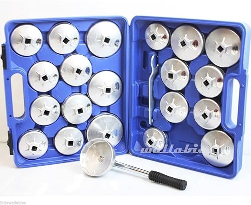 ARC-POWER Juego de extracción de llave de tapón de filtro de aceite tipo copa de aleación de aluminio 23pc