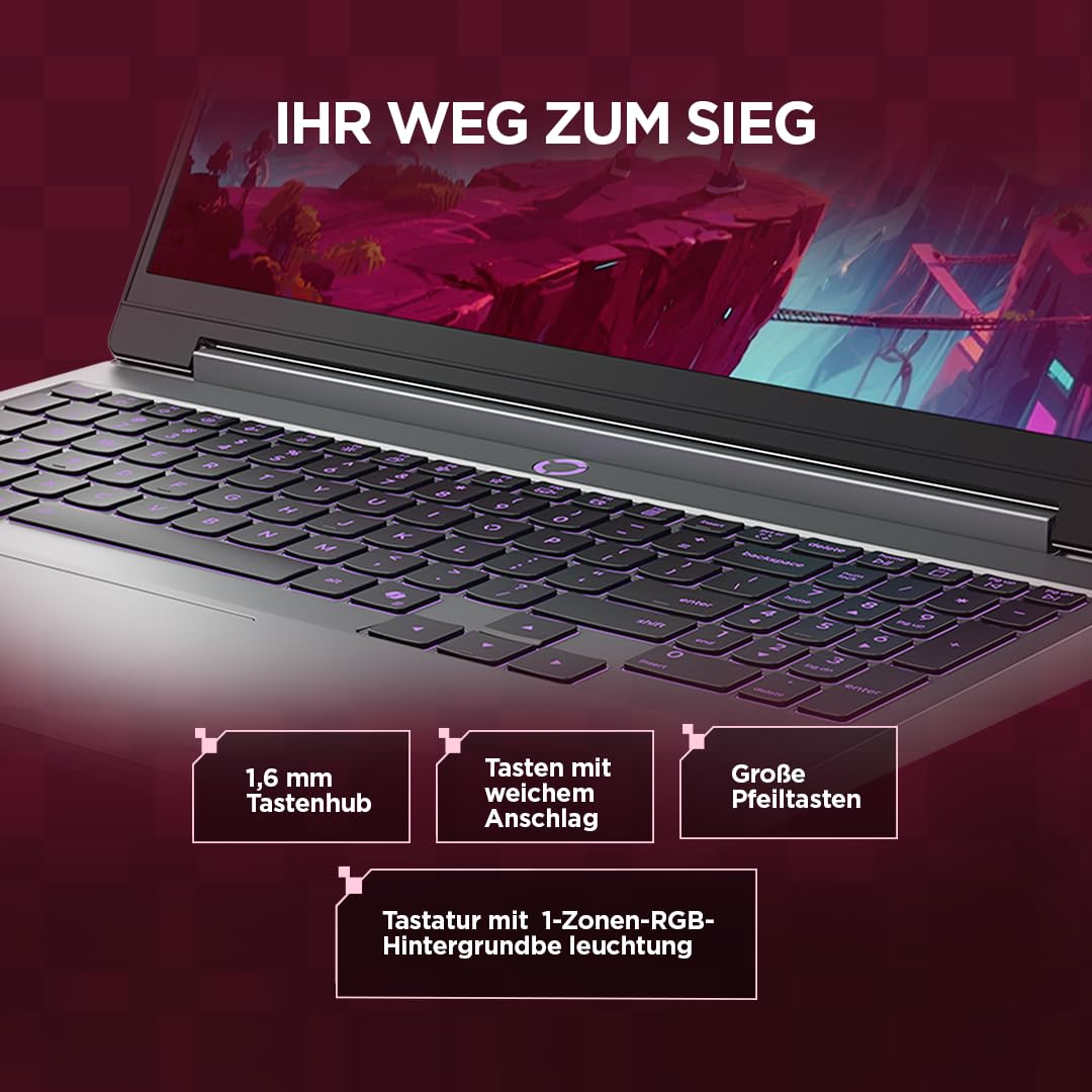 Lenovo LOQ Gaming AI Laptop | 15.3" WUXGA 165Hz Display | AMD Ryzen 7 250 | 16GB RAM | 1TB SSD | NVIDIA GeForce RTX 5060 | Windows 11 | QWERTZ | Grau | 3 Monate GamePass