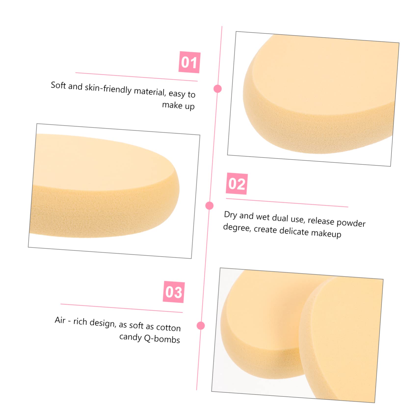 MAGICLULU 5 Set Di Spugne Per Il Trucco in Poliuretano Idrofilo Ovali Morbide Per Il Viso Per Lapplicazione Del Fondotinta Per Uso Bagnato O Asciutto 6 Pezzi*5