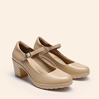 DREAM PAIRS Women's Chunky Low Block Heels Mary Jane Closed Toe Work Pumps Comfortable Round Toe Dress Wedding Shoes EDENIA