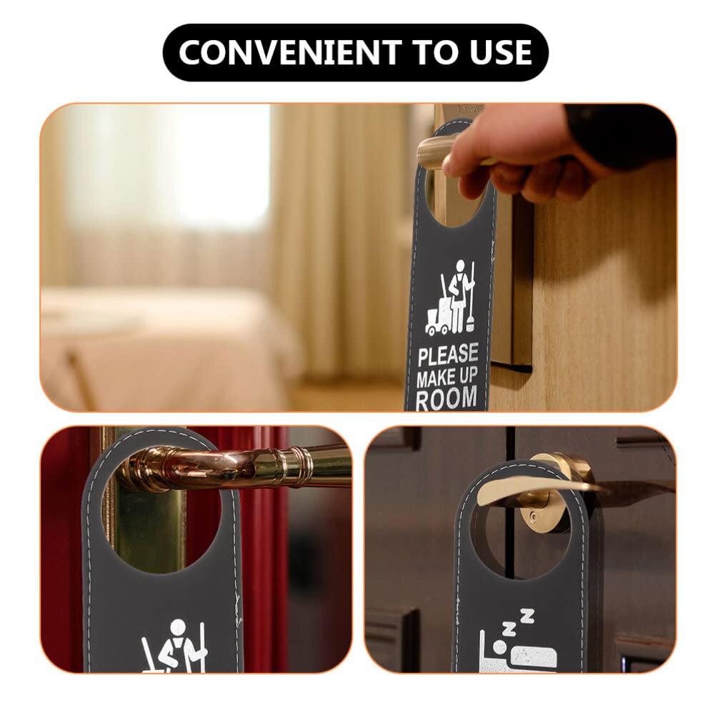 Ciieeo Letrero De Puerta Doble Cara No Molestar Y Por Favor Limpie Para Hotel Hecho De Piel Durable Tamaño 9.4X3.1 Pulgadas Ideal Para Habitaciones Bares Y Cafeterías