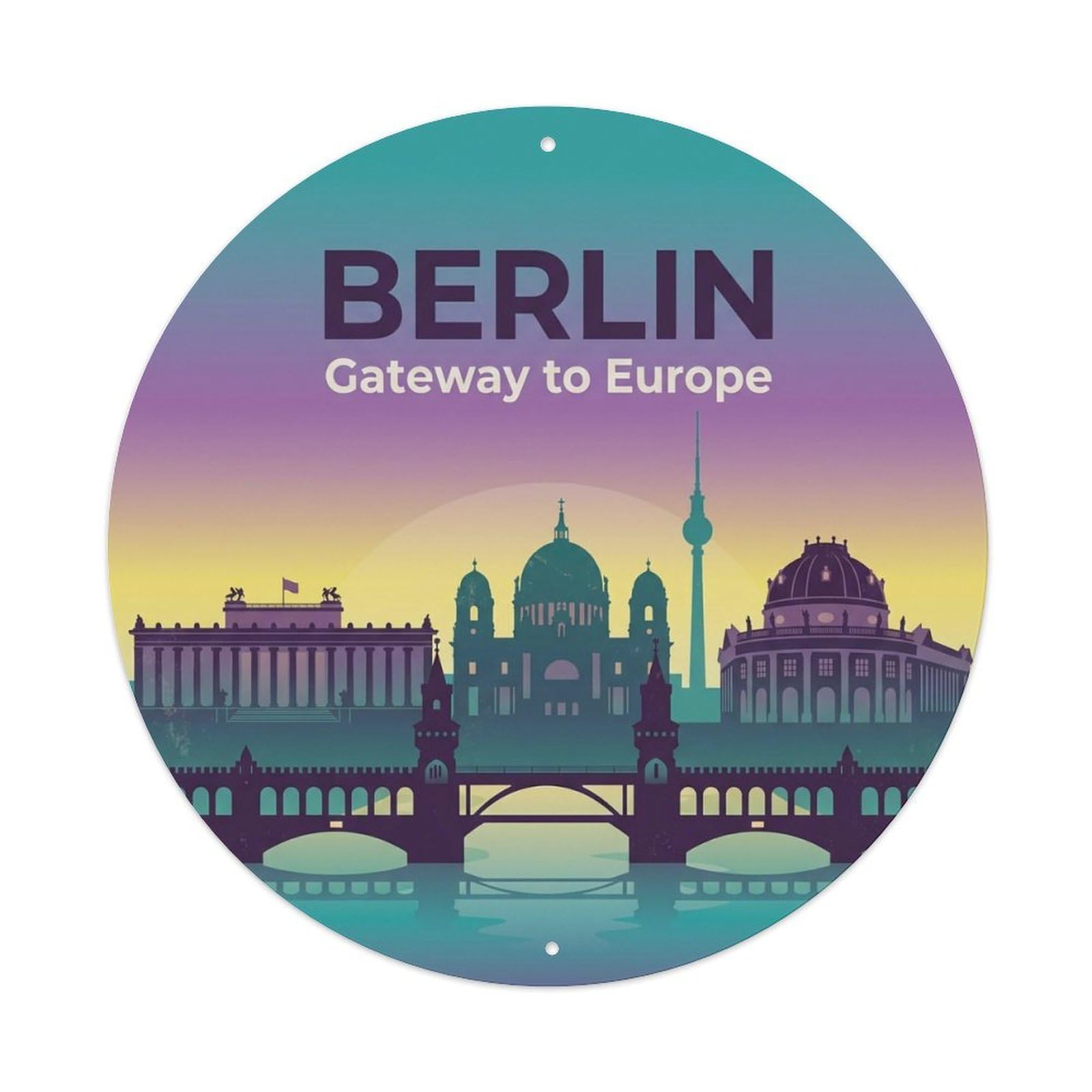 Vintage Travel Berlin Germany Legacy 1 Metal Tin Sign