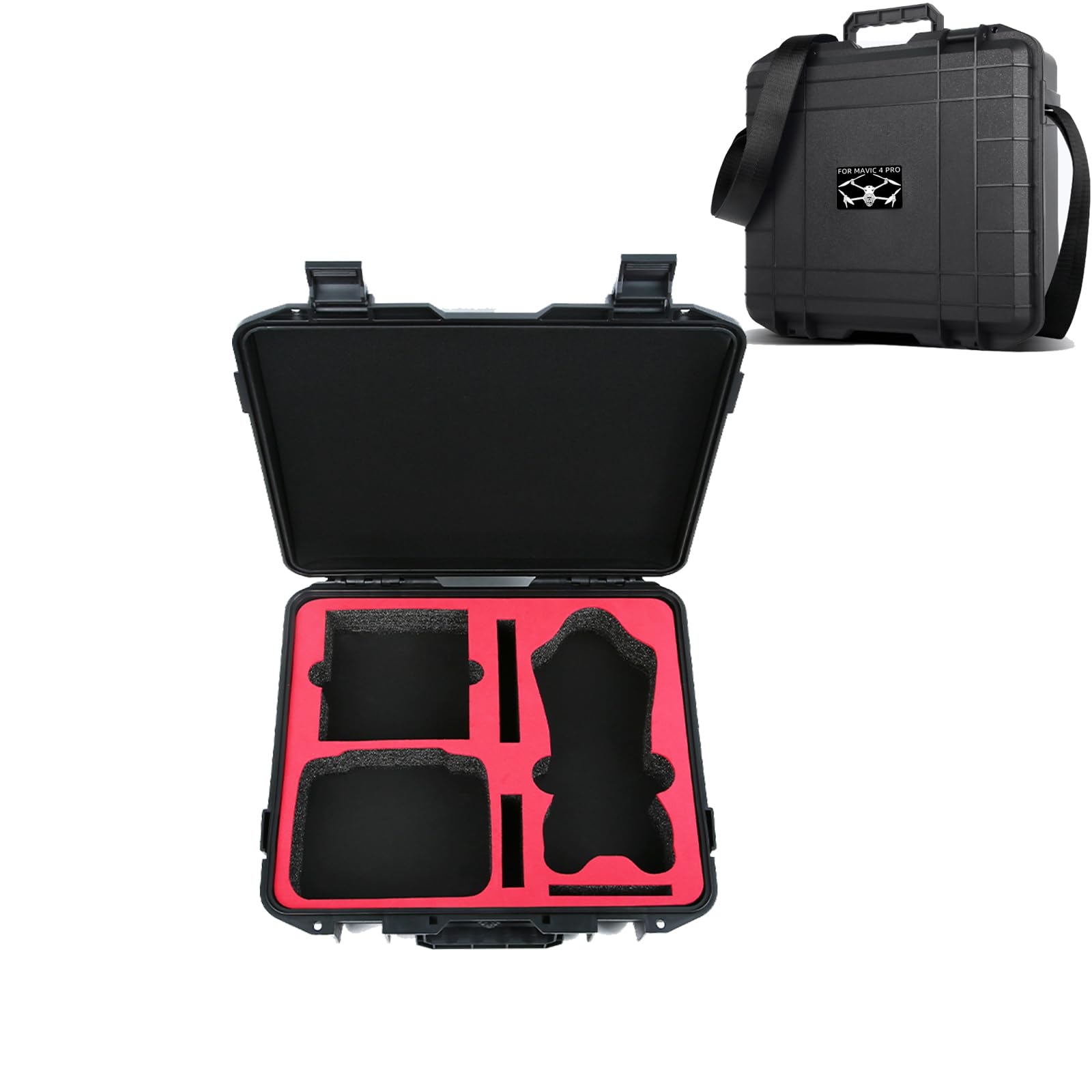 JOYSOG Funda rígida para dron Mavic 4 Pro, control remoto de pantalla, batería, cargador Hub Fly More Combo caja protectora, Funda para mando a distancia RC2, Funda