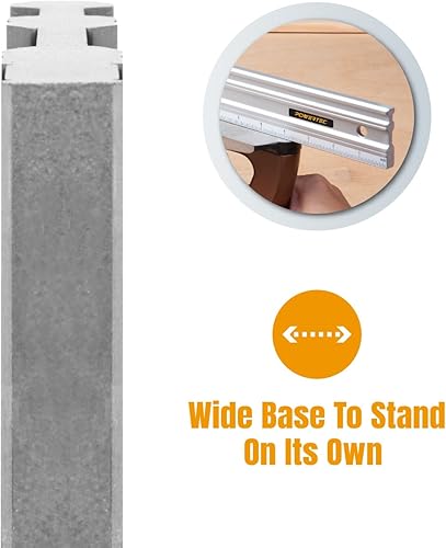 Vista 27 de POWERTEC L Square 3 piezas, prueba cuadrada, herramientas de medición de 90 grados con niveles de burbujas, cuadrado de maquinista para valla