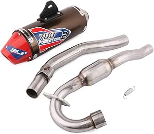 JFG RACING Full Slip On Exhaust Muffler - Complete Exhaust System for Honda CRF230F (2003-2013), Titanium