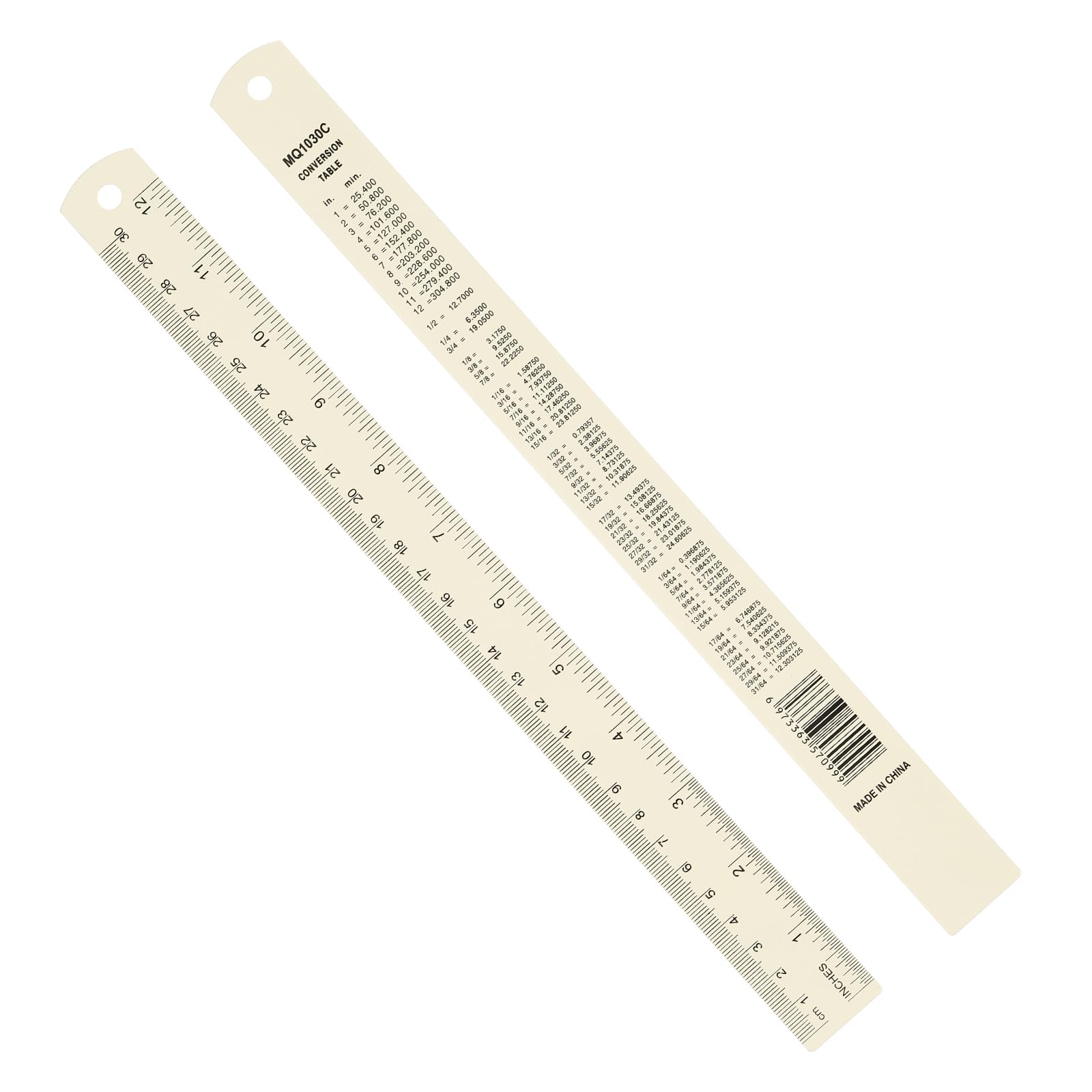 PATIKIL 30cm/12" Metal Ruler, 2 Pack Aluminum Alloy Rulers with Centimeters, Millimeters