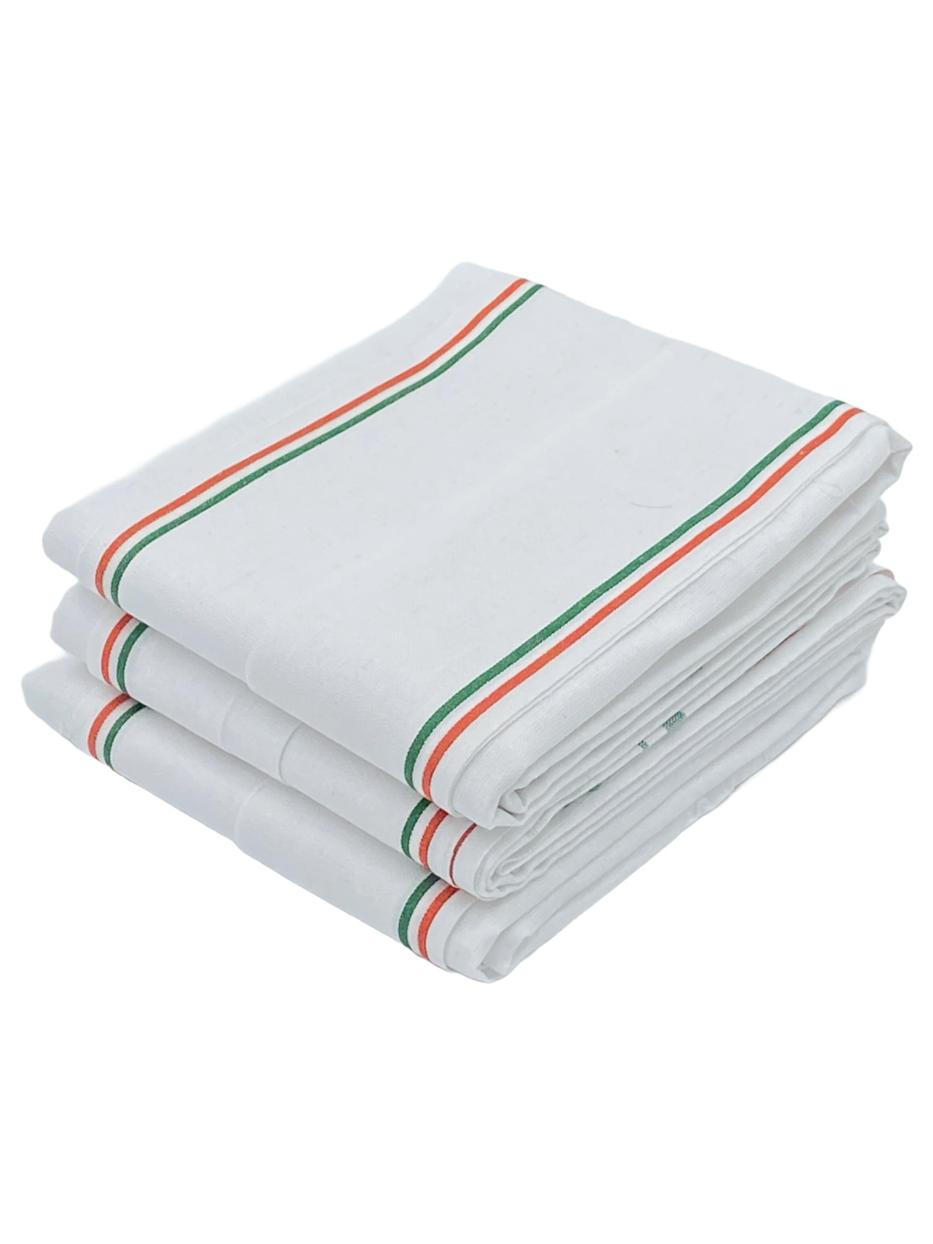 Patpug 3 Piece Tricolor Border Cotton Gamcha/Angocha Towel for Bath, Sweat, Puja Full Size (Tricolor, 3) (B0D7P77BW9) Amazon Price History, Amazon Price Tracker