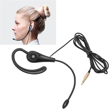 Call Center Headset,Ear Hook Single Sided 3.5mm Headphone with Microphone Single Ear Telephone Headset for Laptop Mobile Phones