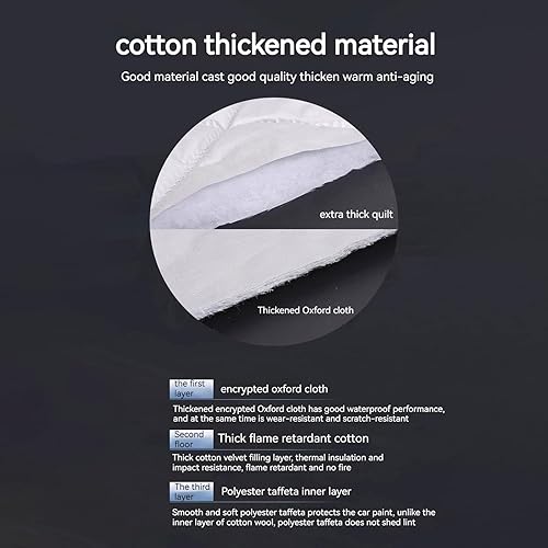 Miniatura 5 de Hail Protector Car Cover for Daewoo Leganza Matiz Nexia Nubira Tacuma Car Cover Thickened Oxford Cloth Side Door Zipper with Lining Anti-Scratch