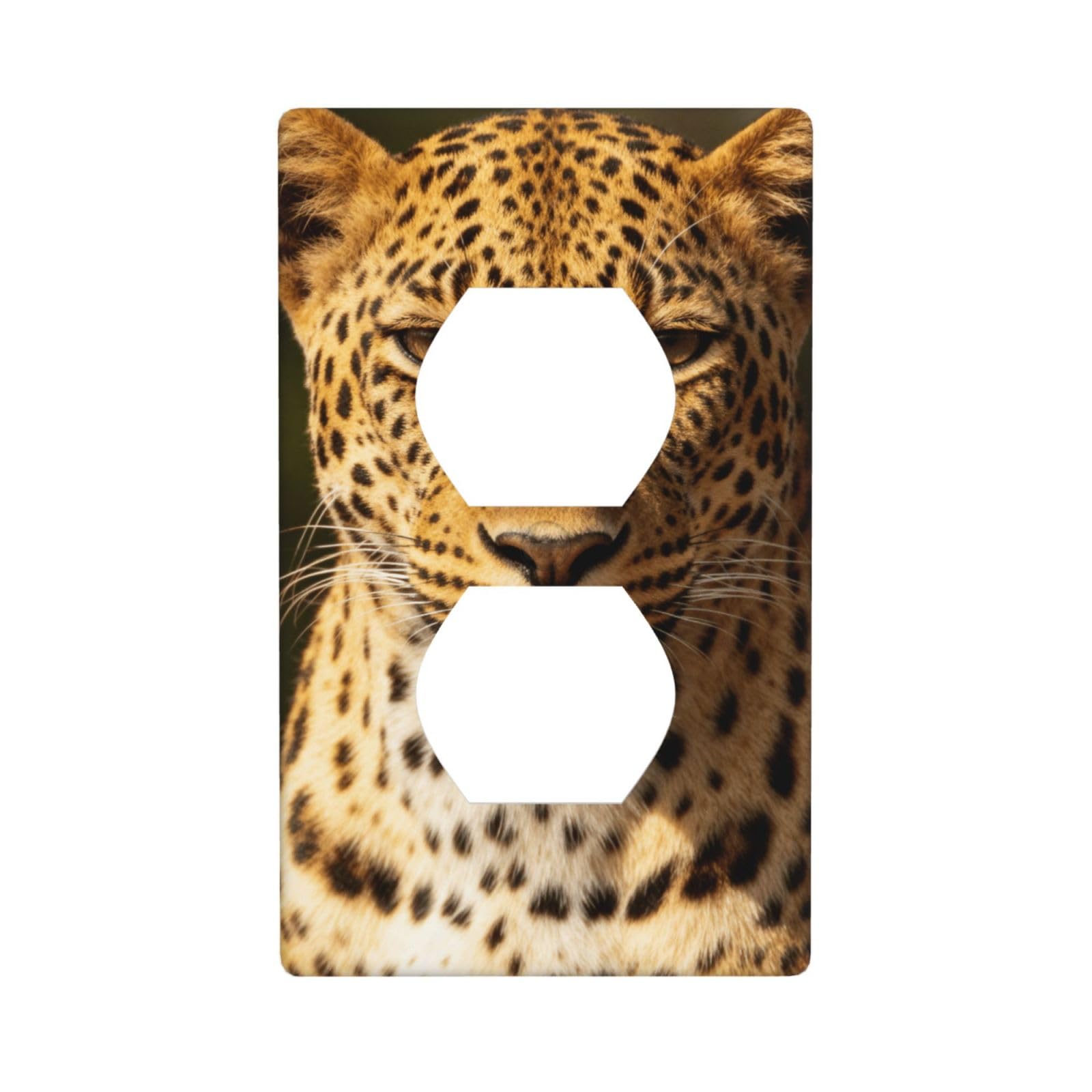 Cntdbu White The Leopard Hunting Unbreakable Polycarbonate Switch Plate-1 Gang Screwless Wall Plate For Home Office