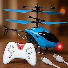 VEZIMON® Gravity Sensor Helicopter Toy for Boys with Safety Sensor, Indoor Palm Sensing, Rechargeable with LED Lights I Pack of 1 (Blue)