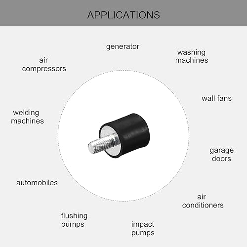 Miniatura 4 de uxcell Soportes de goma 5 unidades M3 machohembra aislador de vibración amortiguador para motor de garaje compresor de aire automóvil barco bobinas