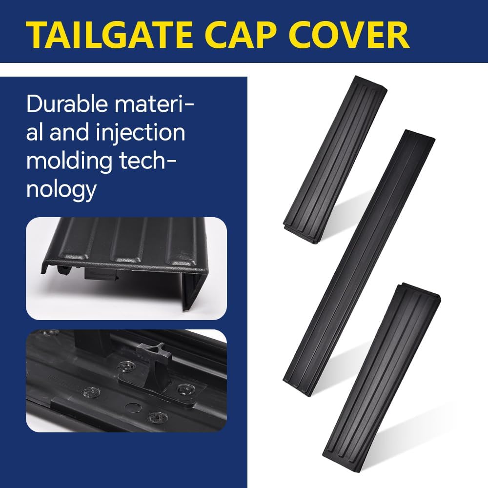 GRAND ORANGE Flexible Flex Step Tailgate Molding Trim Compatible with Ford F150 2009-2014 Black Ribbed Finish Bed Rail Caps 9L3Z9941018AA 9L3Z9940602BA