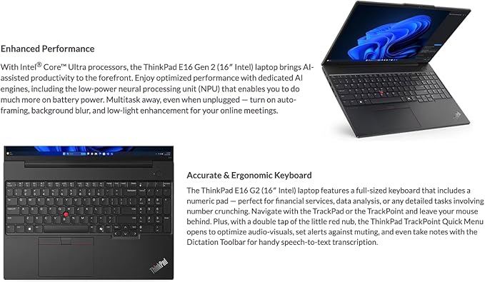 Lenovo ThinkPad E16 Gen 2 16" IPS FHD Intel Core Ultra 7 16GB DDR5 512GB SSD miniatura 2