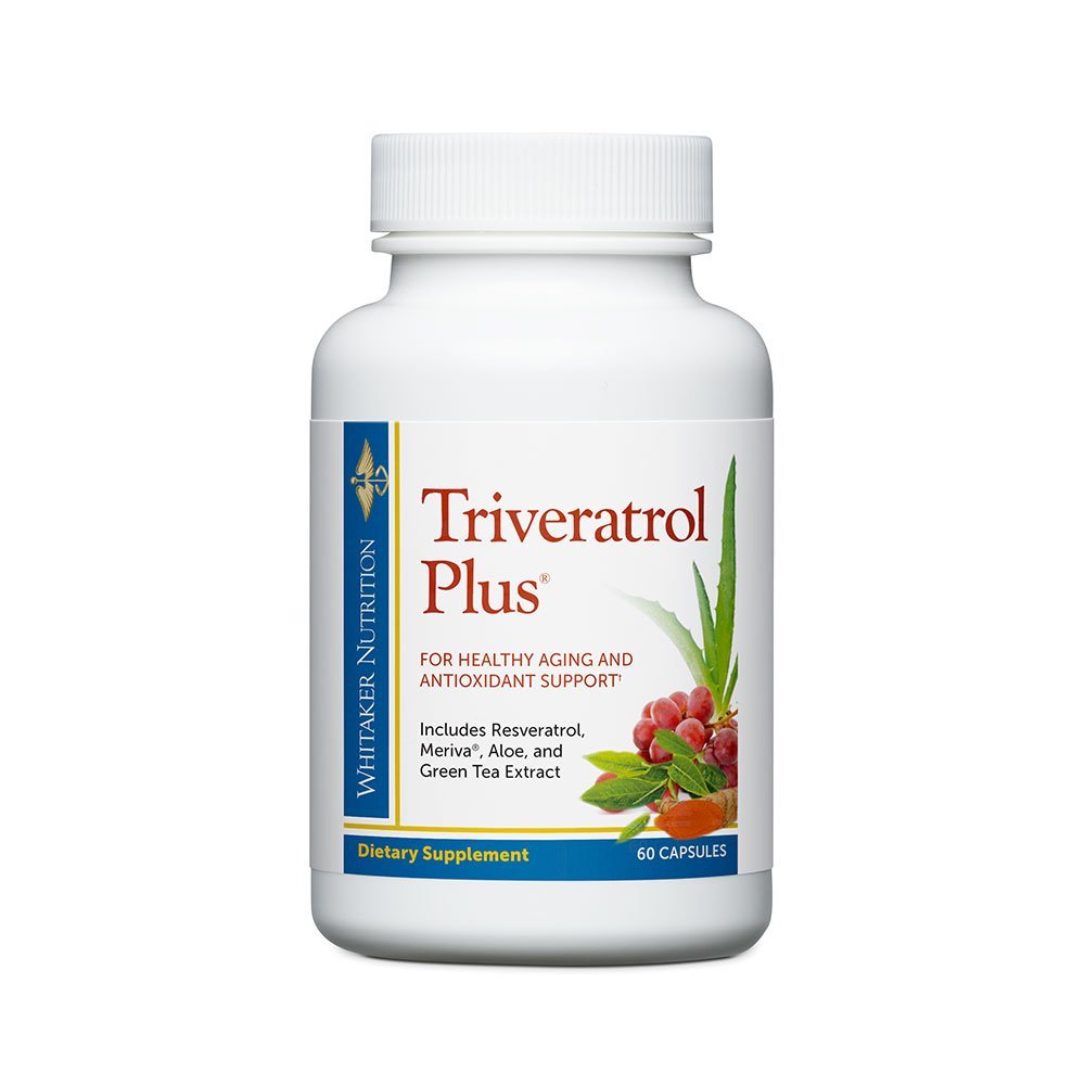 Dr. Whitaker's Triveratrol Plus Anti-Aging Supplement with Resveratrol, 60 Capsules (30-Day Supply)