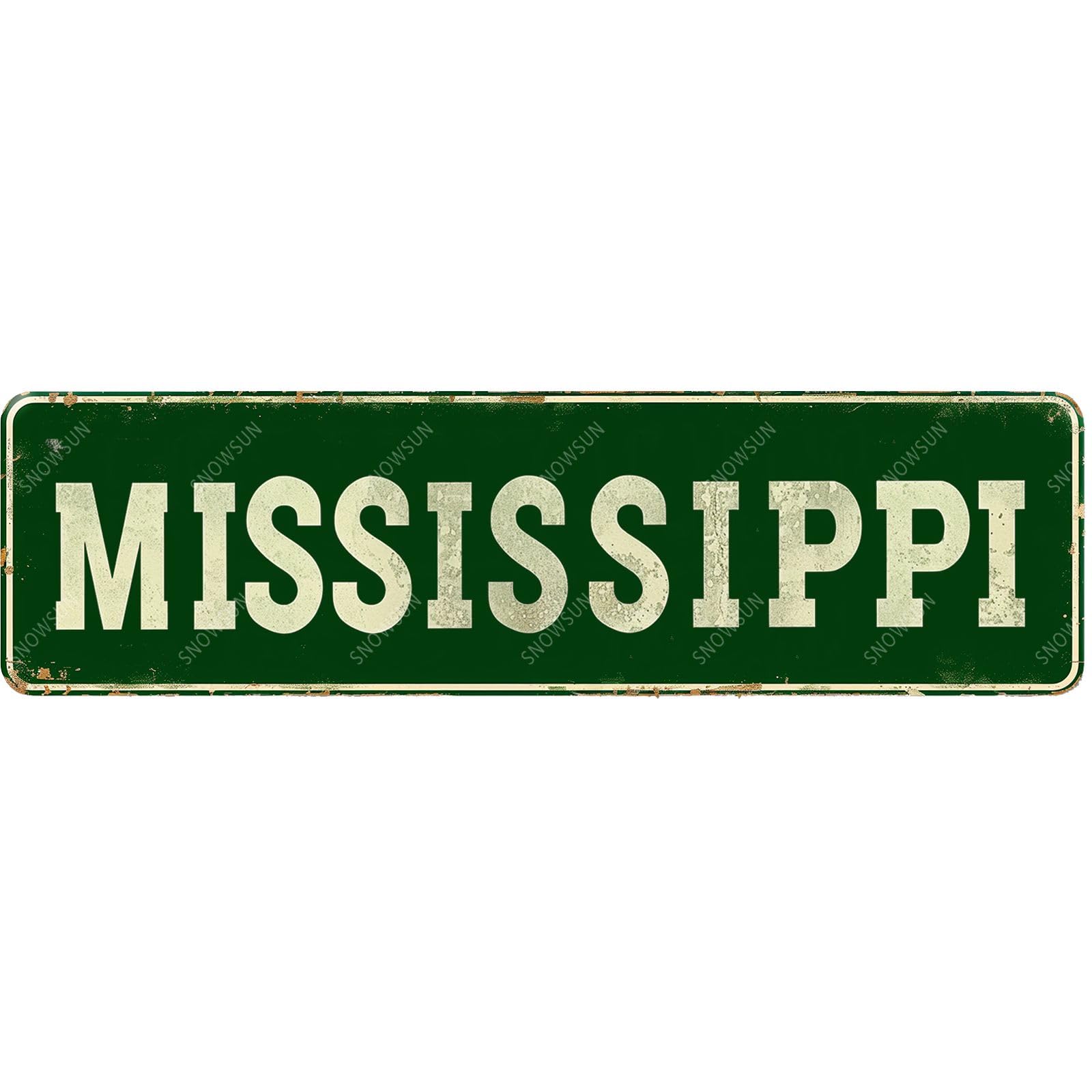 Mississippi Street Sign Vintage Tin Signs Art Plaque for Home Office Bar Garden Cafe Yard Garage 4x16 Inch