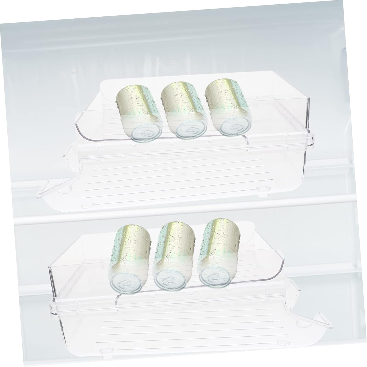 Automatic Rolling Beverage Can Holder for Fridge Organization Drink Container for Kitchen Storage Space-saving Soda Can Dispenser Easy to Clean and Design