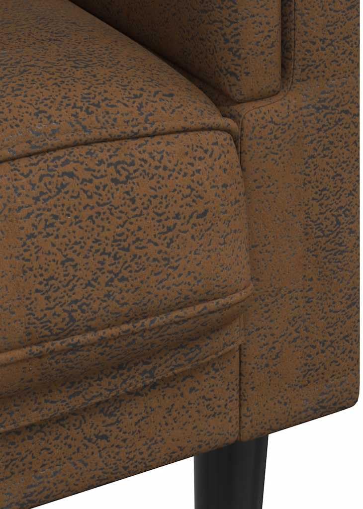 Sofa Chair Brown Faux Suede Leather Living Room Furniture