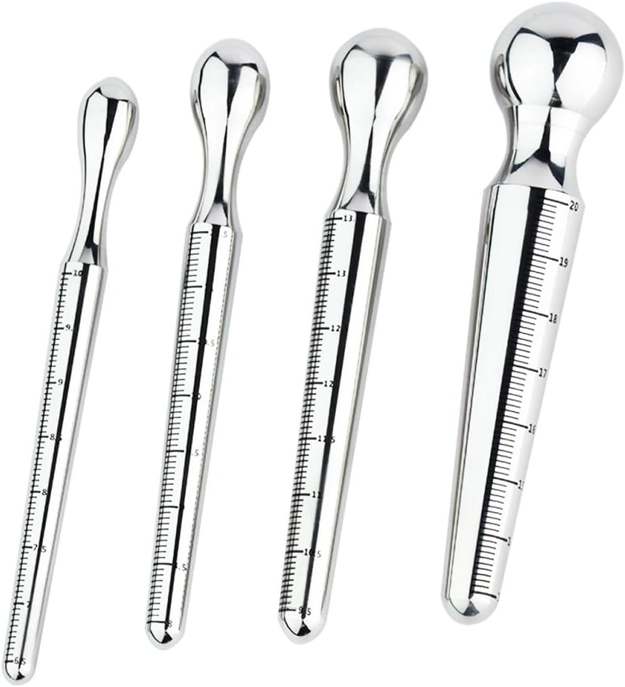 Solid Stainless Steel Urethral Plug Urethra Sounding Rods Masturbation Massager - Male Penis Plug Catheter Masturabation Sounds Rods Adult Sex Toy (4 Pcs)