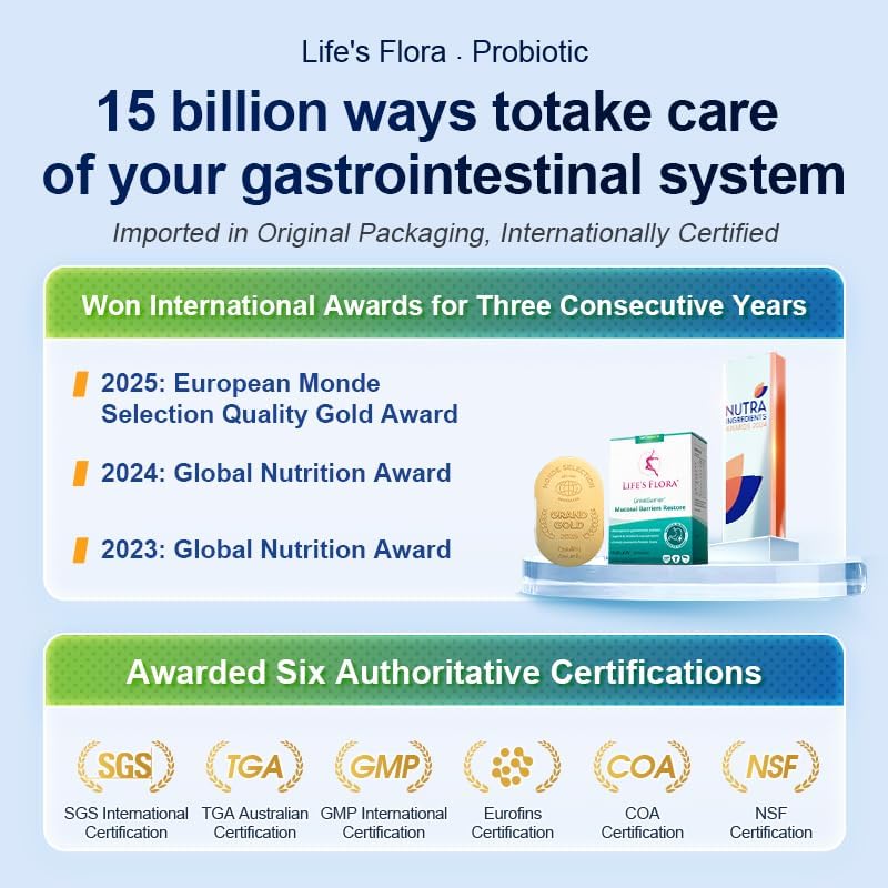 Miniatura 3 de Life's Flora - Suplementos probióticos funcionales para restauración gástrica (30 bolsas)