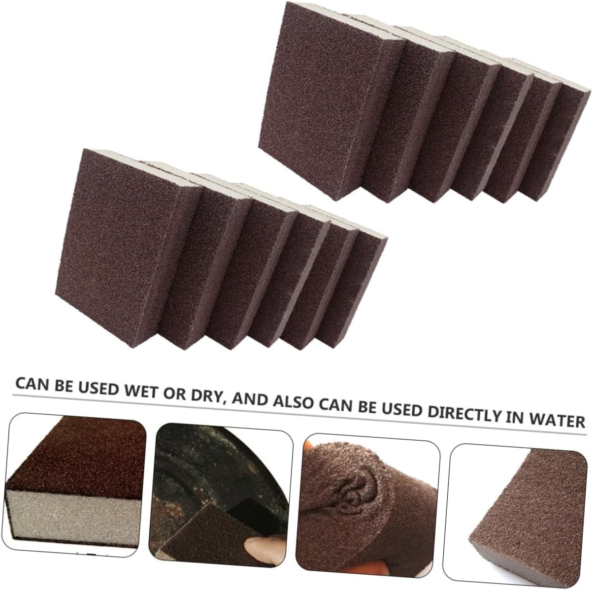 Kitchen Cleaning Sponges,Scrub Sponges, Zero Scratch Scrub SpongeNano Sanding Sponge for Kitchen 6pcs Pot Pan Brush Rust Cleaning Scrubbers(10X7CM)
