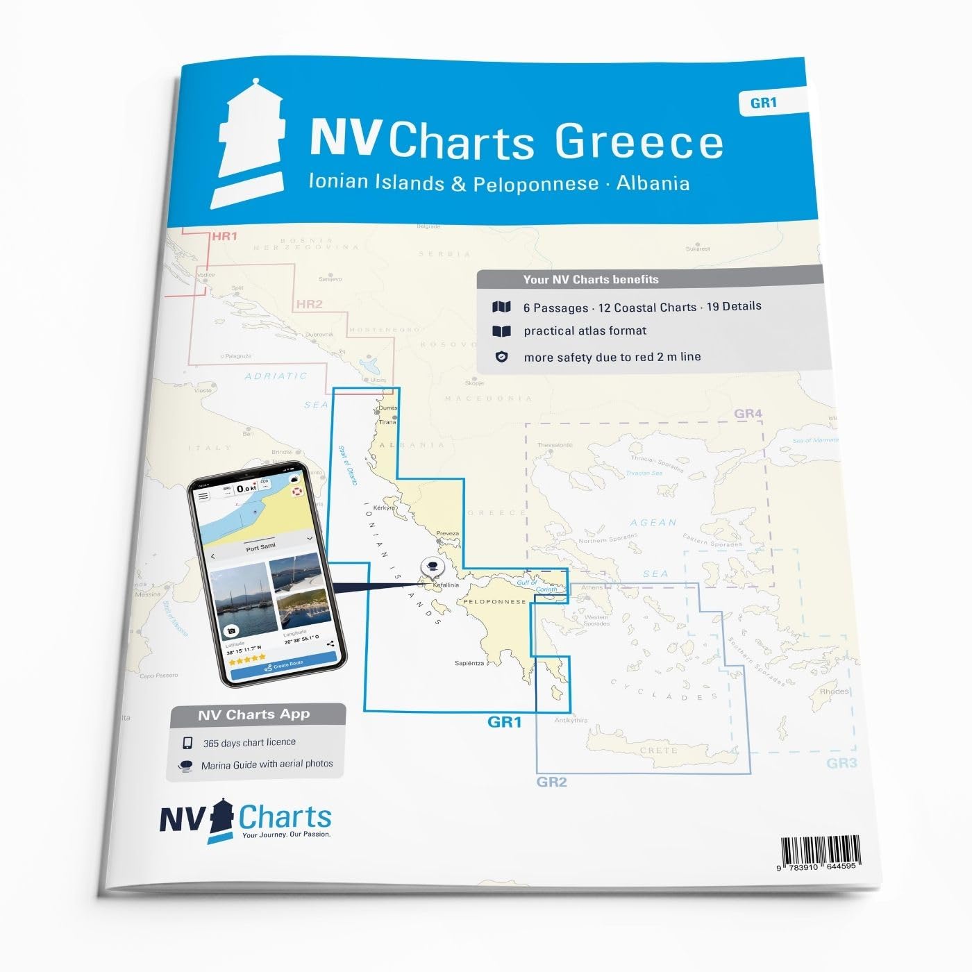 NV.Atlas GR 1 Greece - Montenegro to Cape Maléas & Peleponnese Papier & Digital [ Seekarte Griechenland ]
